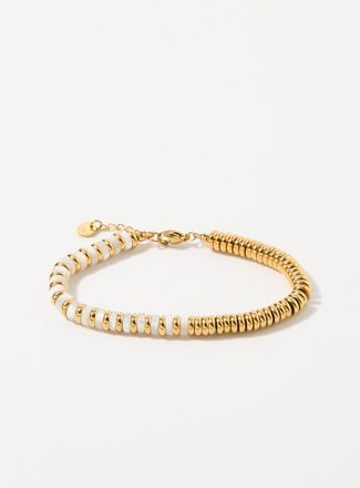Simons Womens Natural stone and disc bracelet