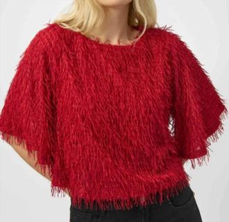 Joseph Ribkoff Knit Shimmer Top In Red