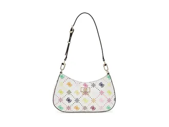 Guess Emelie Logo Top Zip Shoulder Bag Shoulder Womens Handbags Logo, Polyurethane