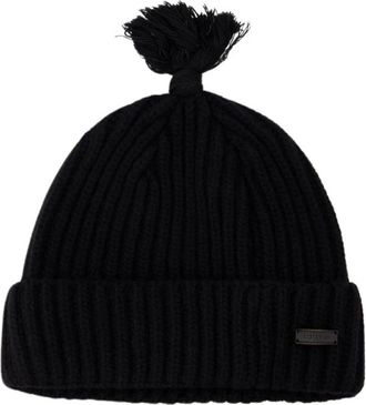 Ader Error Zwarte Wol Beanie Muts - Heren - Hoeden - Zwart - ONE Size - Wol - Accessoires