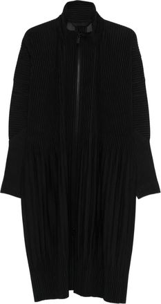 Homme Pliss&eacute; Issey Miyake Geplooide jas met rits - Zwart