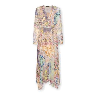 Elena Miro Printed Long Dress - Dames - Maxi kleedjes - Paars - 5XL - Kleedjes
