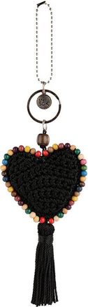 The Sak Yarnicharmz Crochet Heart Dangle in Black at Nordstrom