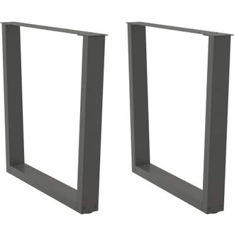 vidaXL Vidaxl - Patas Para Mesa De Comedor En Forma De V (2 Unidades), Antracita, 80 X (72-73,3) Cm, Acero