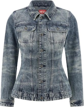 Diesel Dames, Jassen, Blauw, Maat: S Katoen