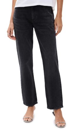 A Gold E Womens Valen Vintage Straight Jeans, Hitch, Black
