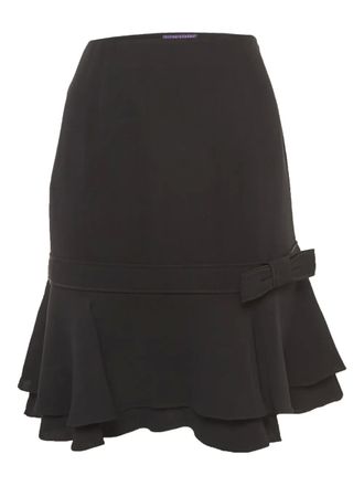 Ralph Lauren Collection bow-detail silk skirt - women - Silk - 10 - Black