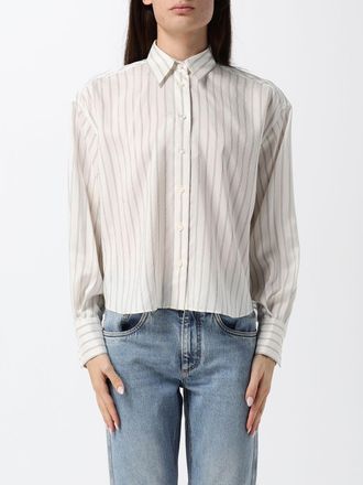 Brunello Cucinelli Striped Pure Silk Shirt with French Collar