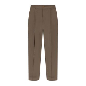 Marni Wide Trousers, male, Green, Size: M Crease-front Trousers