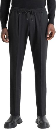 Antony Morato Elegante Zwarte Broek met Rechte Pijpen - Heren - Slim Fit Broeken - Zwart - W38 - Polyester - Broeken
