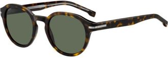 BOSS Patterned-acetate sunglasses with silver-tone hinges