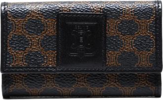 Celine Portachiavi con stampa Macadam anni 2000 - Marrone