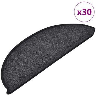 vidaXL Felpudos Para Escaleras (30 Unidades, 56 X 17 X 3 Cm, Antracita, Semicirculares) Vidaxl