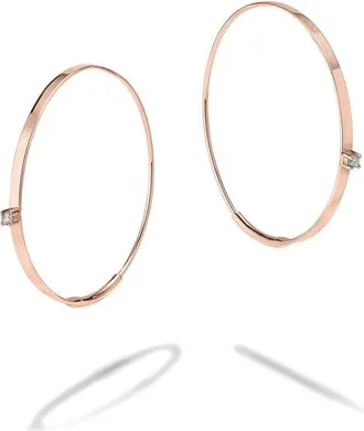 Lana Jewelry Small Flat Diamond Hoop Earrings in Rose at Nordstrom