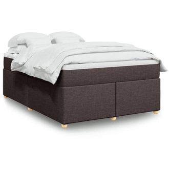 vidaXL Vidaxl - Cama Box Spring Con Colch&oacute;n Tela Marr&oacute;n Oscuro 140x190 Cm