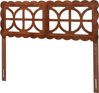Baxton Studio Nansen Wood Full Headboard With Scalloped Frame