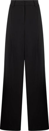Moorer Vivien Wijde Broek - Dames - Wijde Broeken - Zwart - XL - Katoen - Broeken