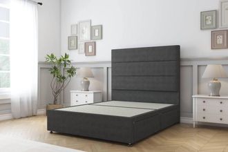 Sloomy Texas Dumfries Divan Bed Base 2 Drawers Foot-End - 54 Headboard in Dark Grey | Size: Super King