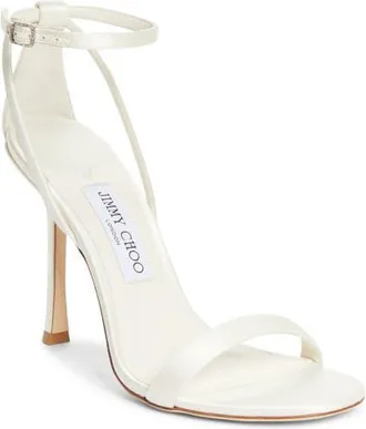 Jimmy Choo London Moza Ankle Strap Bridal Sandal in Ivory at Nordstrom, Size 38.5
