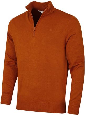 Calvin Klein Mens Campus 1/2 Zip Sweater - Ginger - XXXXL