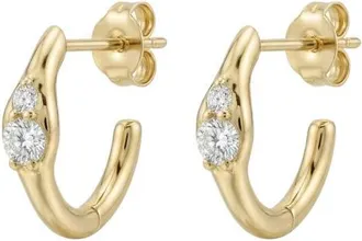Argento Vivo Cubic Zirconia Hoop Earrings in Gold at Nordstrom