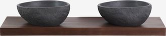 Sklum Conjunto De Mueble De Ba&ntilde;o Doble Suspendido 120x45 Cm En Madera De Teca Venetian Sklum