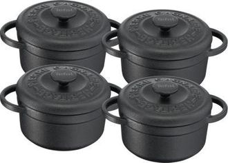 T-fal Mini Cocottes Set En Hierro Fundido Esmaltado Negro 0.3l