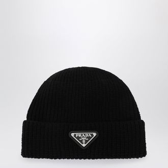 Prada Berretto in lana con triangolo logo