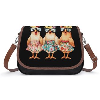 Generic Three French Hens Crossbody Bags for Women Shoulder Messenger Bag Purse Handbags