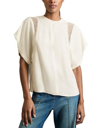 Reiss Harlowe Lace Insert T-Shirt