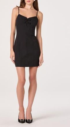 ASTR the Label Bow Detail Sleeveless Minidress in Black at Nordstrom Rack, Size X-Large