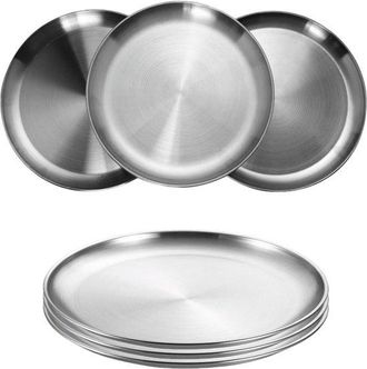 OEM Platos De Acero Inoxidable - Duraderos Y Vers&aacute;tiles - Juego De 6 - 20 Cm