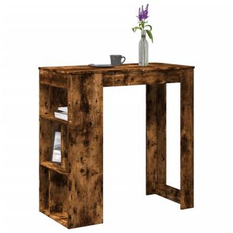 Berkfield Home Bar Table with Racks Smoked Oak 102x50x103.5 cm Engineered Wood in Brown