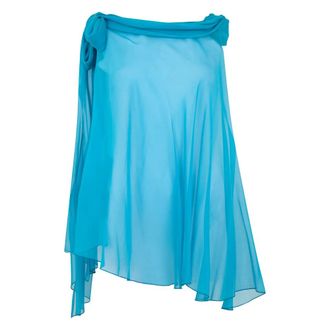 Alberta Ferretti Asymmetrical Skirt with Knot - female - Alberta Ferretti - Blouses - Blue - ONE SIZE - Blouses & Shirts