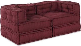 vidaXL Sof&aacute; Modular 2 pcs Casta&ntilde;o 140 x 70 x 56 cm tela vidaXL