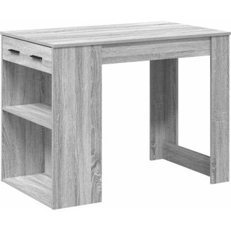 vidaXL Vidaxl - Desk with Drawer and Shelf Grey Sonoma 102x62x77.5 cm Engineered Wood
