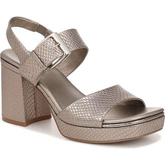 Naturalizer Phillipa Block Heel Sandal in Patina Pewter at Nordstrom Rack, Size 9.5