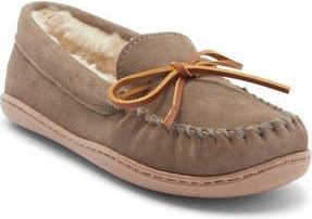 Minnetonka Suede Faux Fur Slipper in Gray at Nordstrom Rack, Size 11