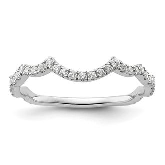 Diamond2Deal 14k White Gold Lab Grown Diamond Wedding Band Ring 0.3Ct Clarity- VS Color- G-H
