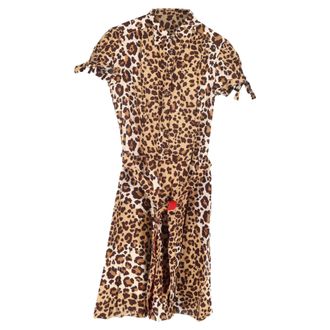 Moschino Moschino Cheap and Chic Leopard Knee-Length Dress in Brown Cotton