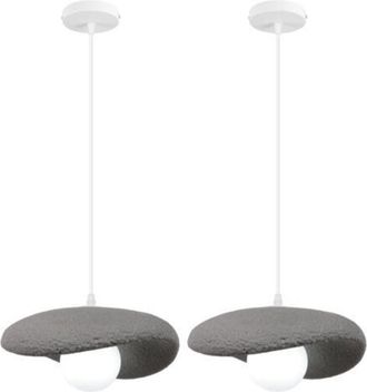 OEM 2 Unidades De L&aacute;mpara Colgante Moderna De 20 Cm, Creativa Y Personalizada, De Estilo Retro Para Interiores, Con Casquillo E27, Color Gris, Para Dormit