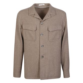 Tagliatore Light Jackets, male, Gray, Size: 2XL Buttoned Flap-Pockets Shirt Jacket