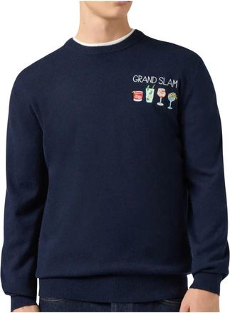 MC2 Saint Barth Heron Light Crewneck Sweater - Heren - Ronde hals truien - Blauw - S - Wol - Truien & Vesten
