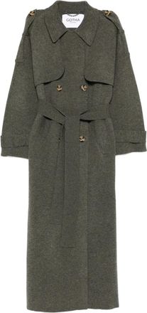 Gotha Cappotto doppiopetto con cintura - Grigio