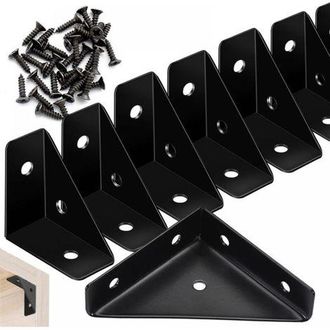 OEM Lote De 20 Conectores De Esquina En Metal Negro Para Borde De Cama Y Escritorio, Esquina De Mueble, Soporte De Conexi&oacute;n A 90&deg;