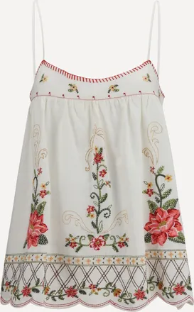 Farm Rio Floral embroidered Top Female M