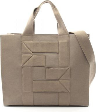 Fendi Beige Canvas Tote Bag (Pre-Owned)