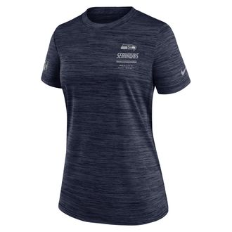 Nike Seattle Seahawks Sideline Velocity Nike Womens Dri-FIT NFL T-Shirt in Blue | 03EY41S78-7VD
