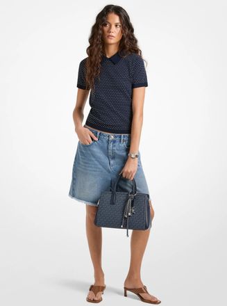 Michael Kors Studded Knit Polo Shirt