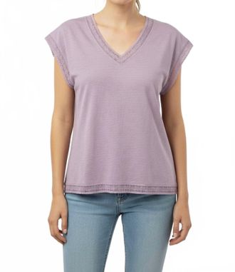 Mod-o-doc Dolman Lace Trim Tee In Lilac